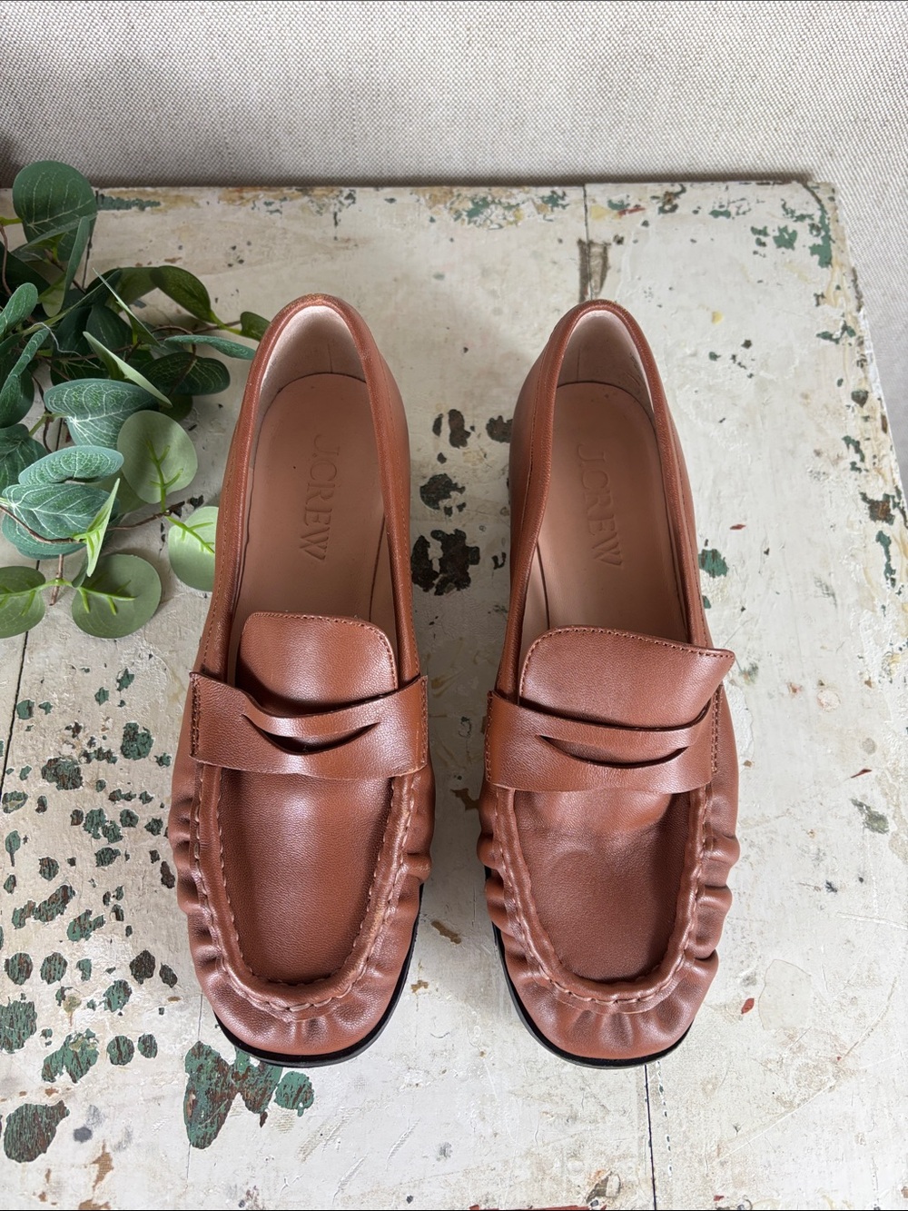 J. Crew >  Classic Leather Penny Loafers in Brown 6 - Picture 3 of 9
